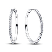 Pandora Timeless 925 Sterling Silver Sparkling Hoop Earrings 294650C01