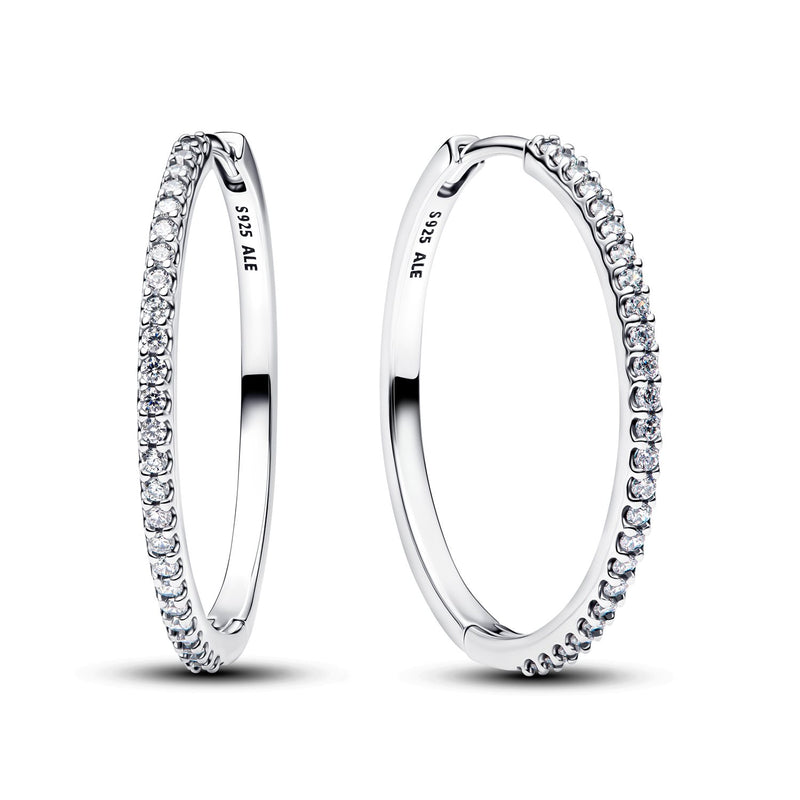 Pandora Timeless 925 Sterling Silver Sparkling Hoop Earrings 294650C01-zoom-