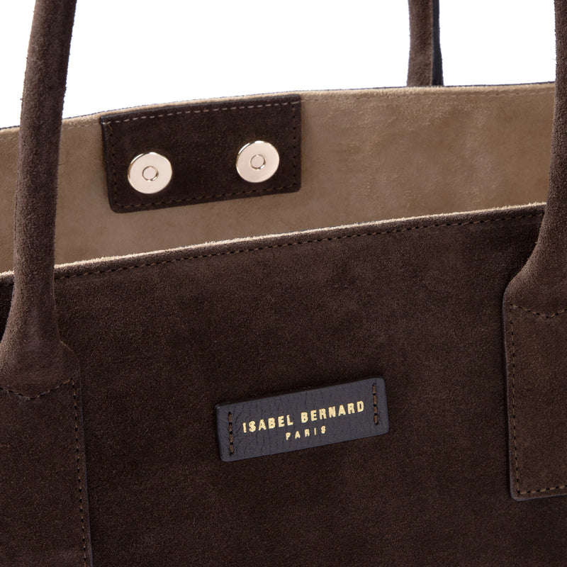 Isabel Bernard Honoré Elin Dark Brown Suede shoulder bag IB25111-131-zoom-