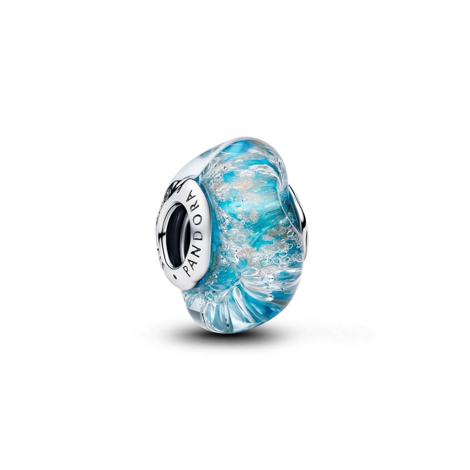 Pandora Moments 925 Sterling Silver Murano Glass Turquoise Murano Glass & Glitter Charm 794701C01