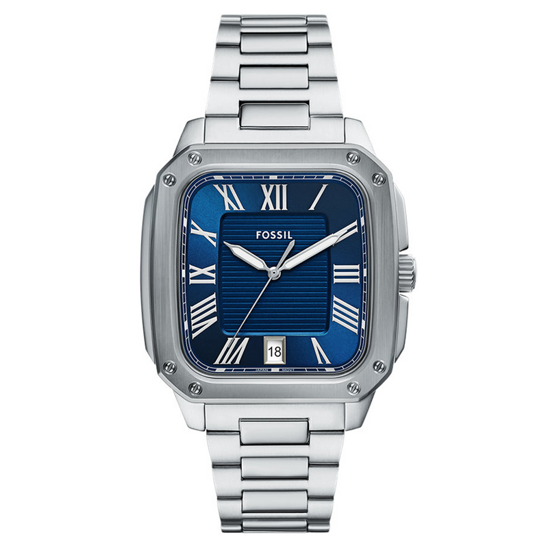 Fossil Crosby Silver and Blue Men's Watch FS6121-zoom-