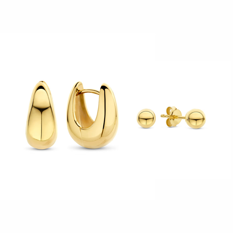 Parte Di Me Soprendimi 925 Sterling Silver Gold Plated Earrings Set PDM90055-zoom-