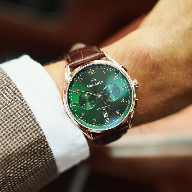 Mats Meier Mont Vélan Chrono Green/Brown Watch MM10002-zoom-