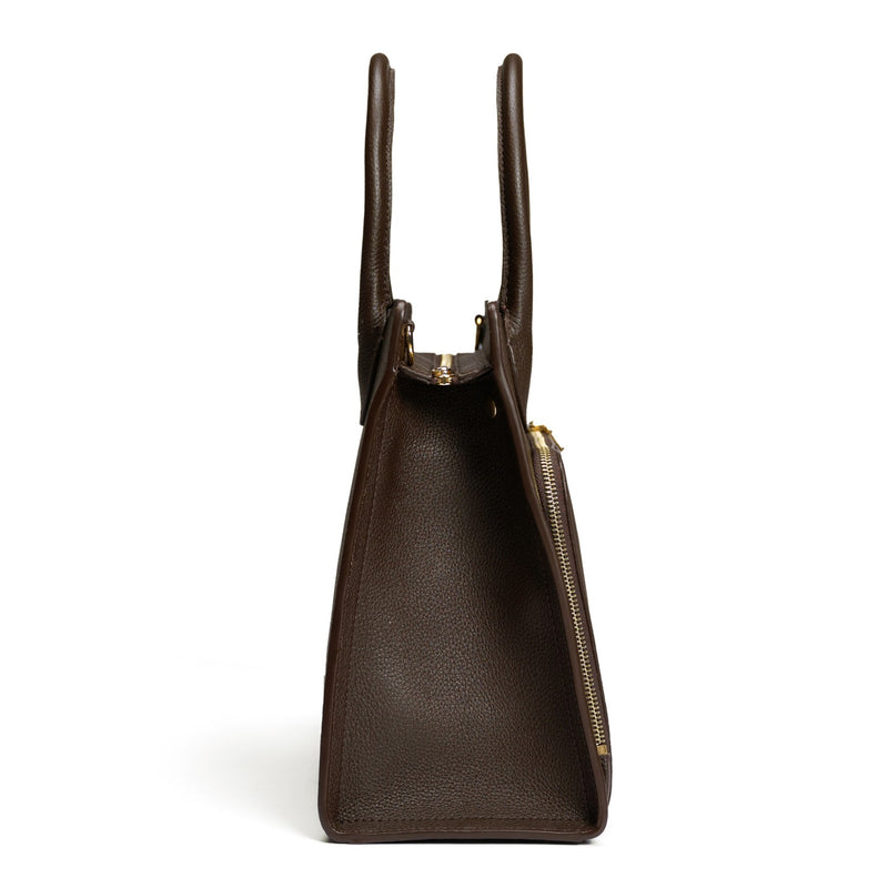 Isabel Bernard Honoré Nadine dark brown calfskin leather handbag with 13 inch laptop compartment IB25110-031-13-zoom-