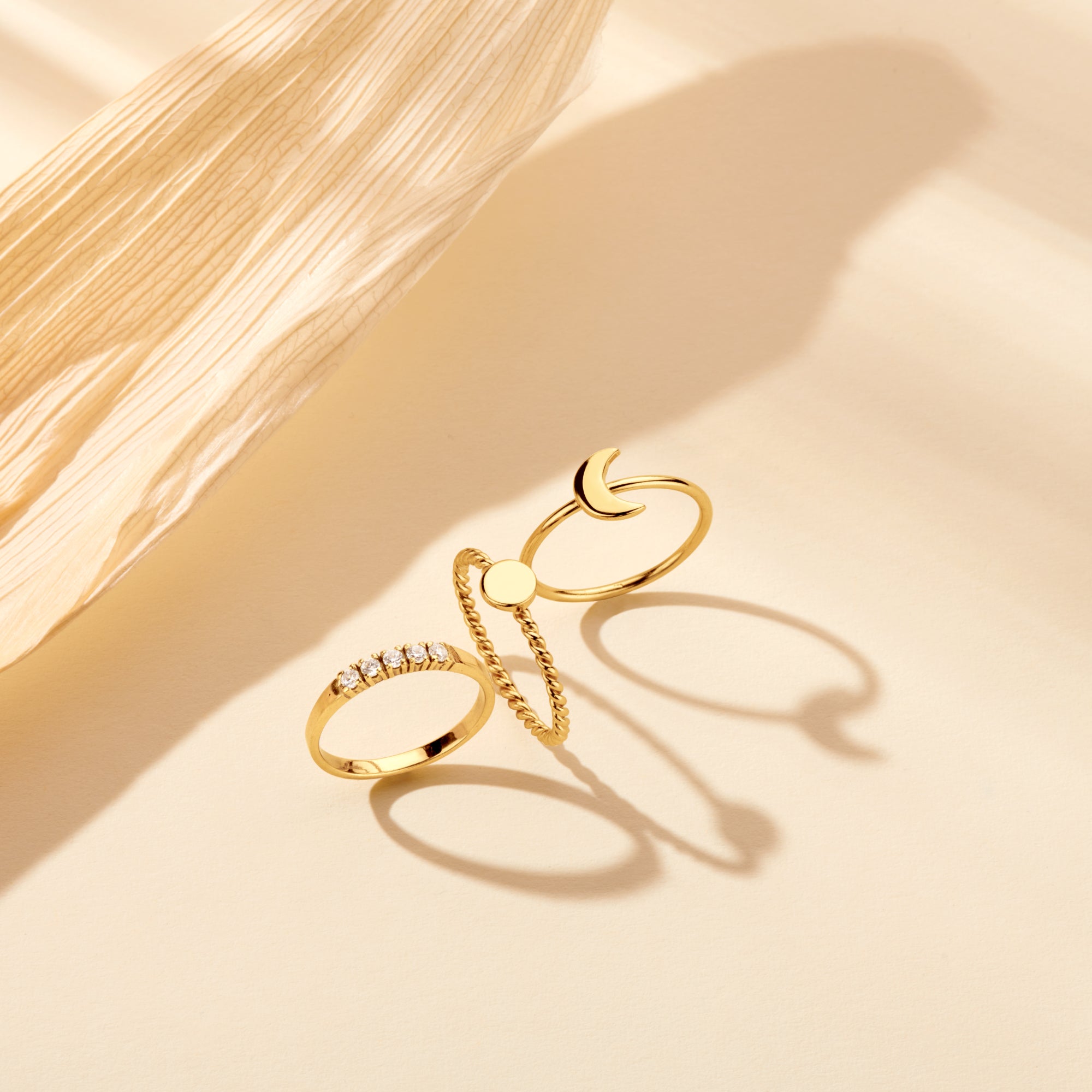 Selected Jewels Julie Louna 925 Sterling Zilveren Goudkleurige Ring SJ300017-58