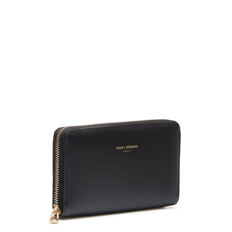 Isabel Bernard Honoré Léa Black Zip Wallet IB23001-zoom-
