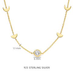 Violet Hamden Luna 925 Sterling Silver Gold Plated Necklace VH340044