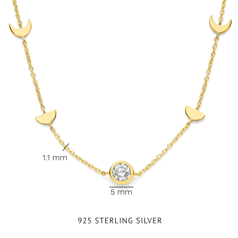 Violet Hamden Luna 925 Sterling Silver Gold Plated Necklace VH340044-zoom-