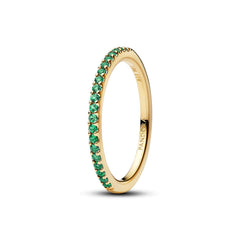 Pandora Timeless Gold Plated Sparkling Green Half-Eternity Band Ring 162999C03