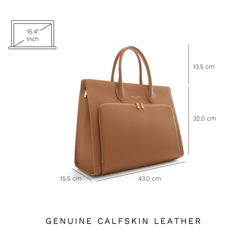 Isabel Bernard Honoré Nadine Camel Calfskin Handbag IB25053-zoom-