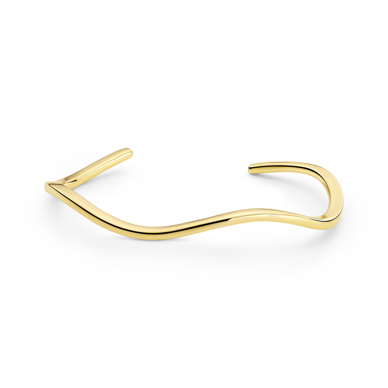 Sif Jakobs Ellera Waves Pianura Bangle Gold Plated Bracelet SJ-BG3879-YG-zoom-