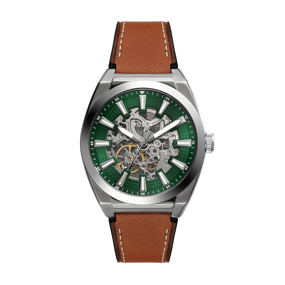 Fossil Everett Men's Leather Stainless steel Watch ME3261