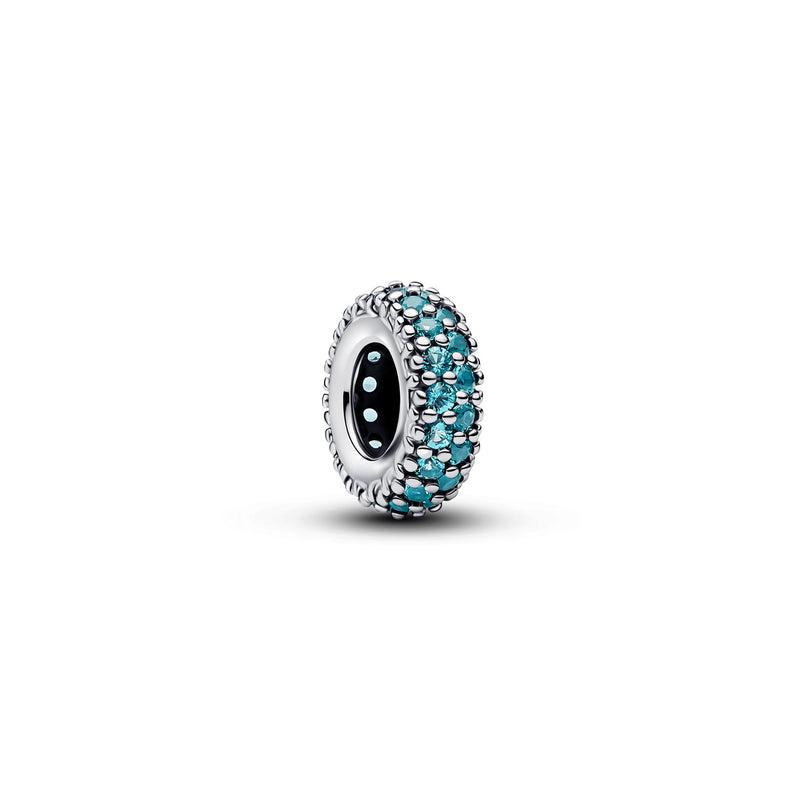 Pandora Moments 925 Sterling Silver Man-made Crystal Ice Blue Stone Spacer Charm 791359C01-zoom-