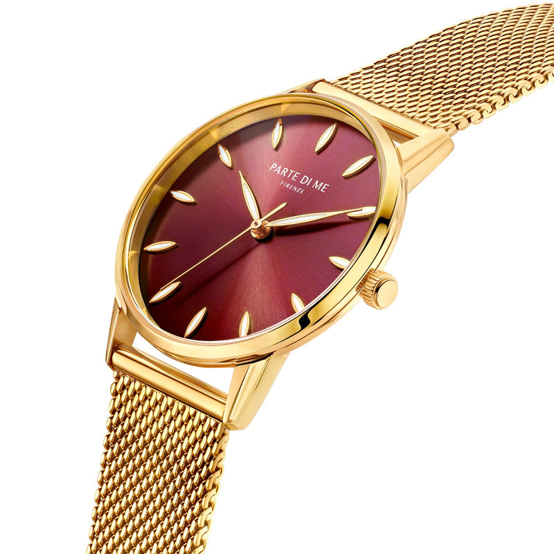 Parte Di Me Orologio round ladies watch gold coloured and dark brown PDM09055-zoom-