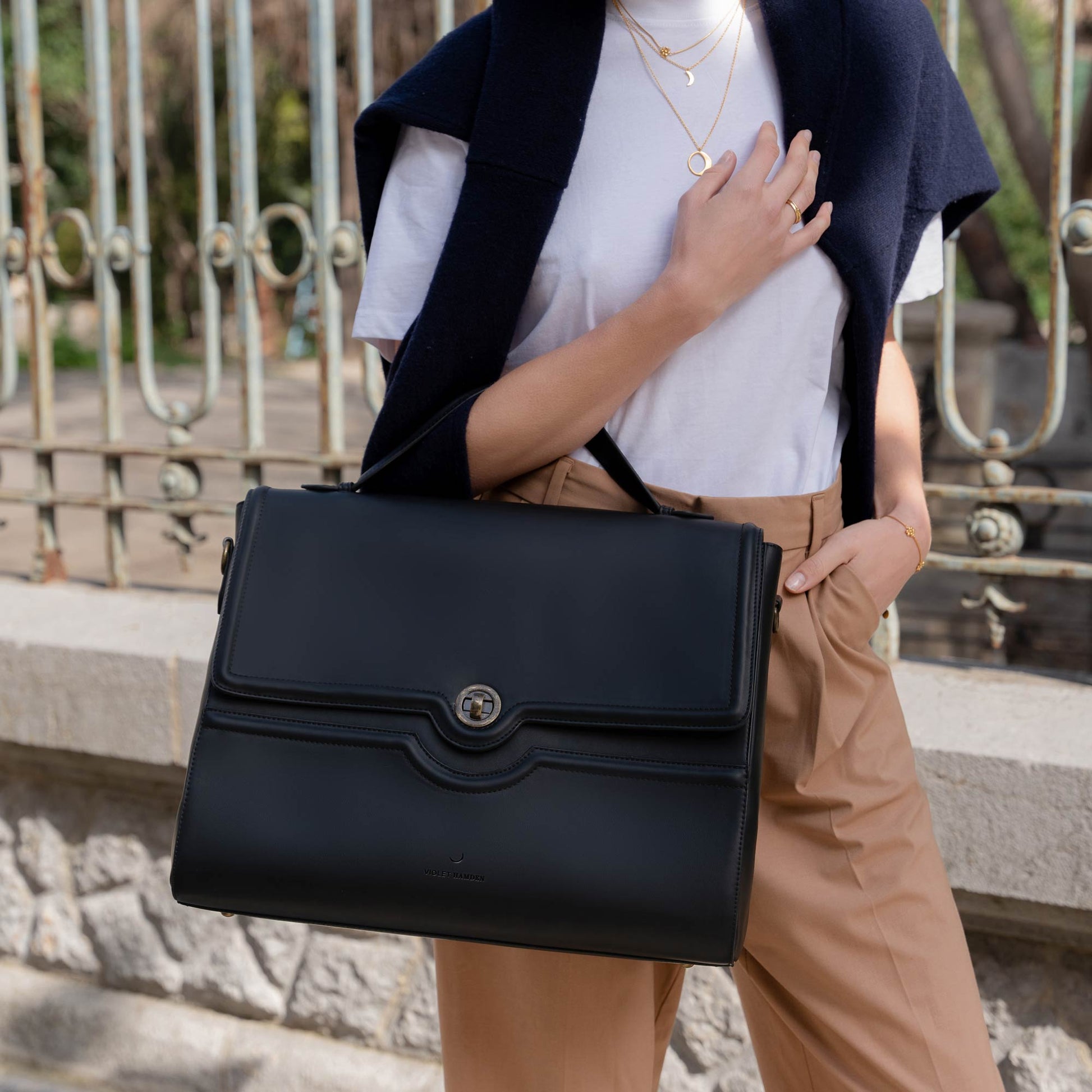 Violet Hamden Essential Bag Black Handbag VH21005