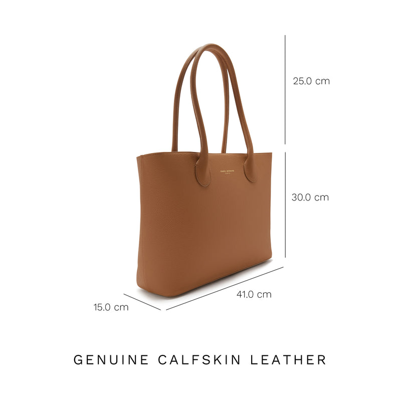 Isabel Bernard Honoré Lysanne Camel Calfskin Shopper IB25026-zoom-