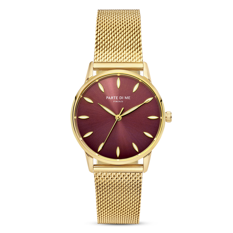 Parte Di Me Orologio round ladies watch gold coloured and dark brown PDM09055-zoom-