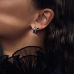 Parte Di Me Bibbiena Poppi Casentino 925 Sterling Silver Hoop Earrings PDM36161