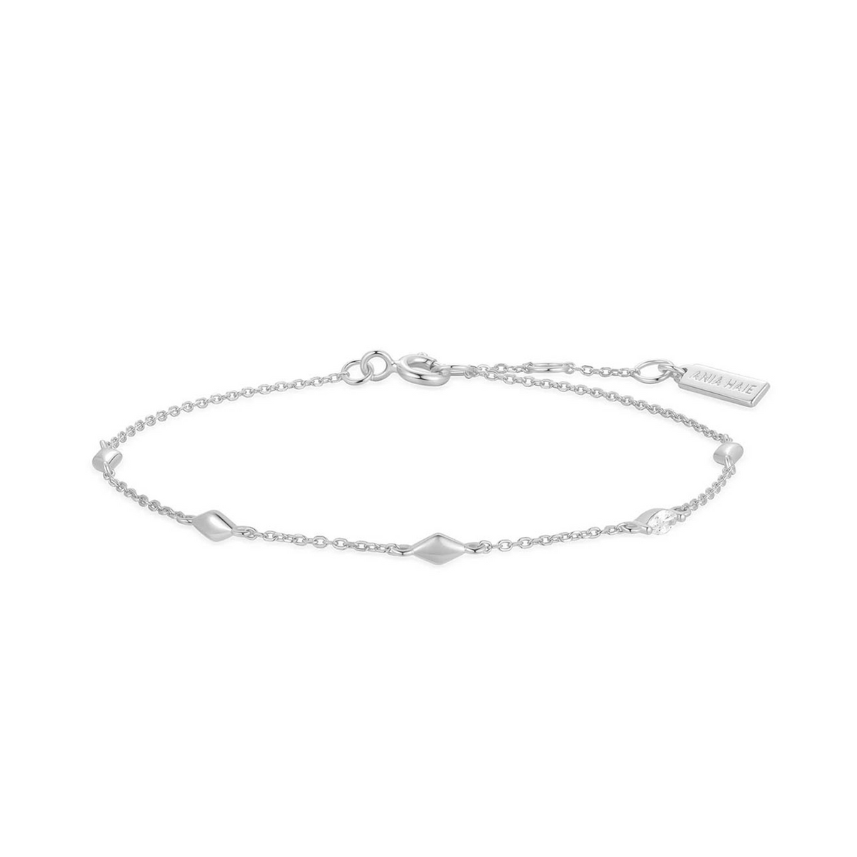 Ania Haie Melodic Poet Silver Multi Rhombus Station Bracelet S AH-B066-03H