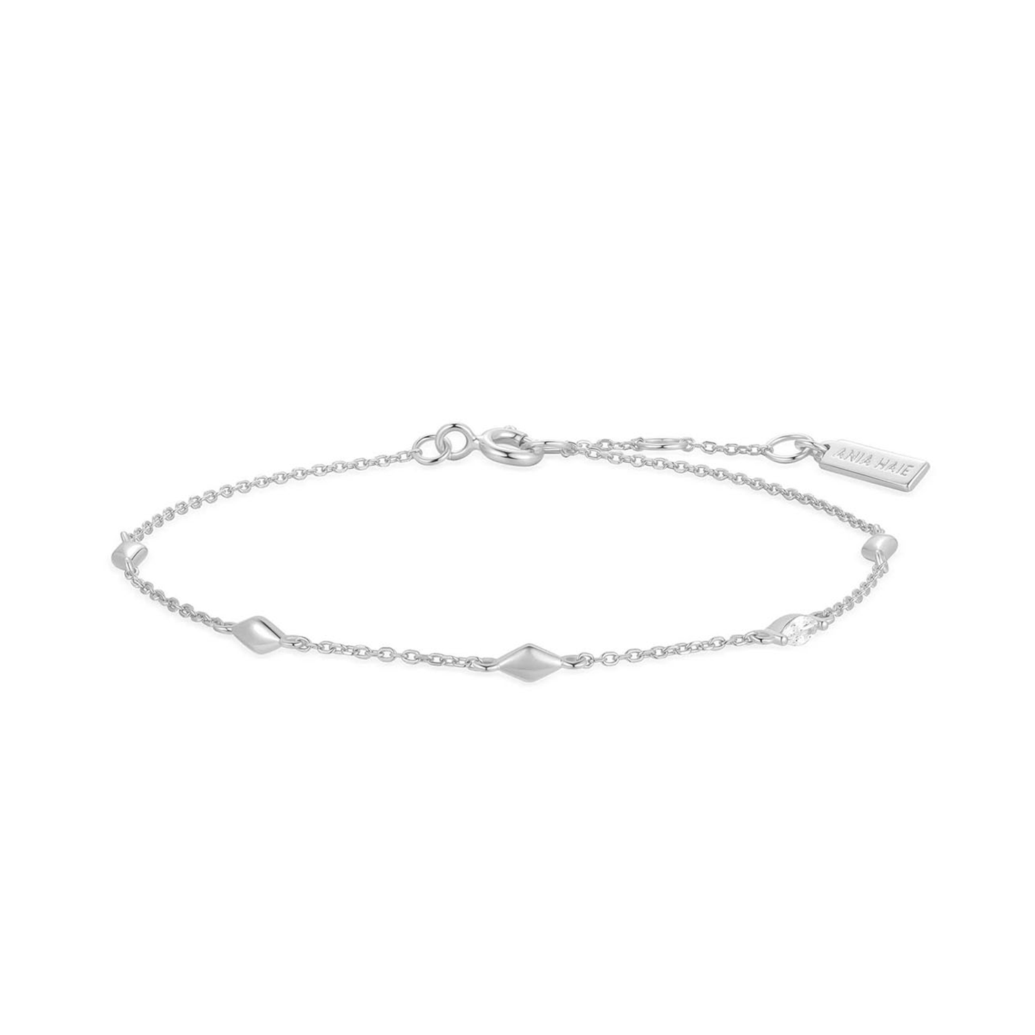 Ania Haie Melodic Poet Silver Multi Rhombus Station Bracelet S AH-B066-03H