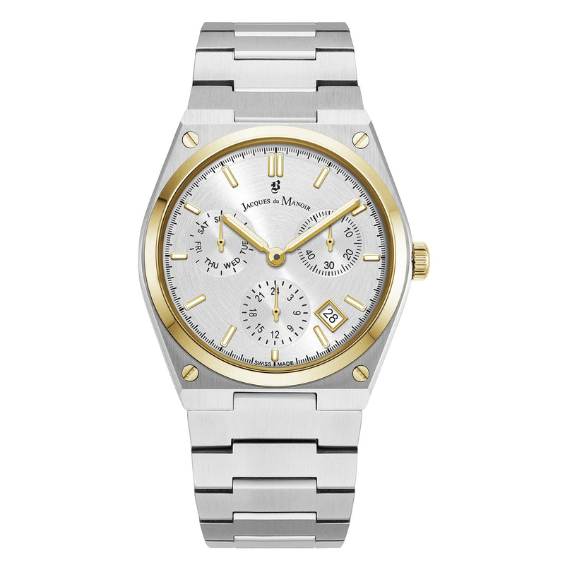 Jacques du Manoir Horizon Gents Multifunction Silver and Gold-Coloured Men's Watch JWN05704-zoom-