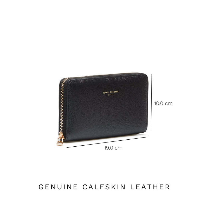Isabel Bernard Honoré Léa Black Zip Wallet IB23001-zoom-