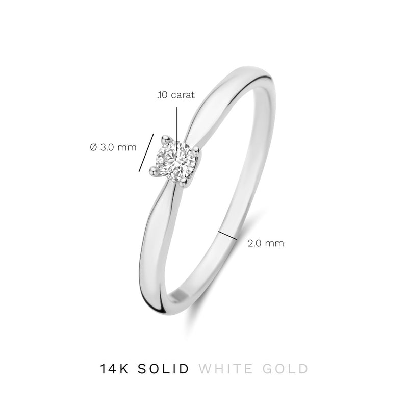 Isabel Bernard De la Paix Christine 14 Carat Whitegold Ring | diamond 0.10 ct | IBD330006-48-zoom-