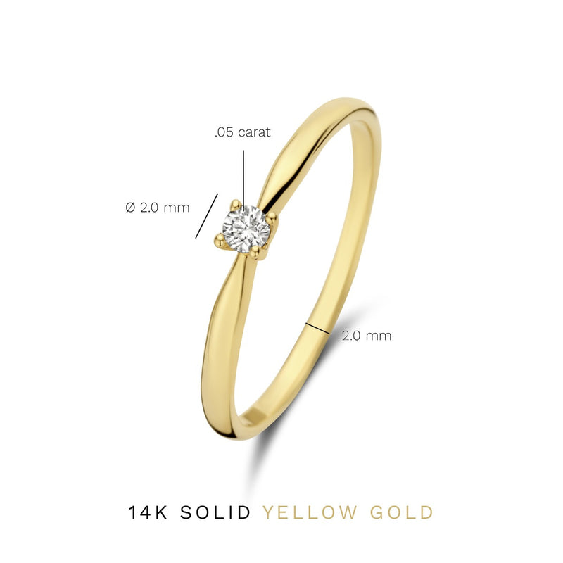 Isabel Bernard De la Paix Céline 14 Carat Gold Ring | diamond 0.05 ct | IBD330001-48-zoom-