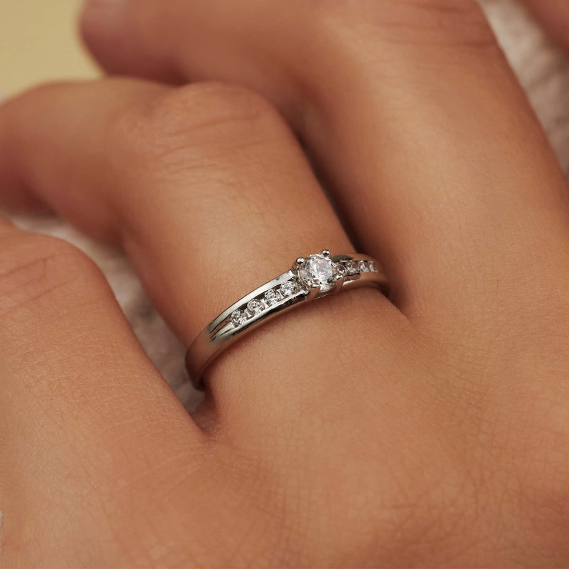 Isabel Bernard Saint Germain Estee 14 Carat Whitegold Ring IB330073-50 (size: 50)-zoom-
