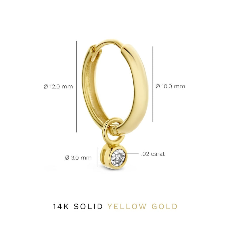 Isabel Bernard De La Paix Inaya 14 Carat Golden Hoop Earrings | diamond 0.02 ct | IBD360022-zoom-
