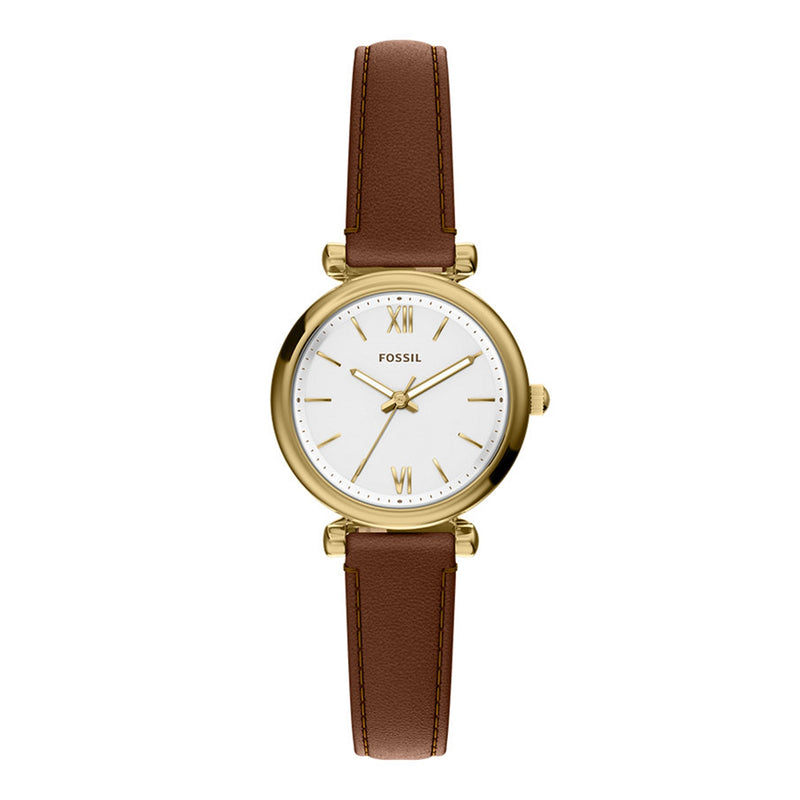 Fossil Carlie Round White Dial Watch ES5464-zoom-
