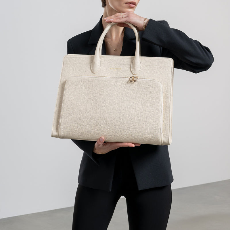 Isabel Bernard Honoré Nadine Crème Calfskin Handbag IB25052-zoom-