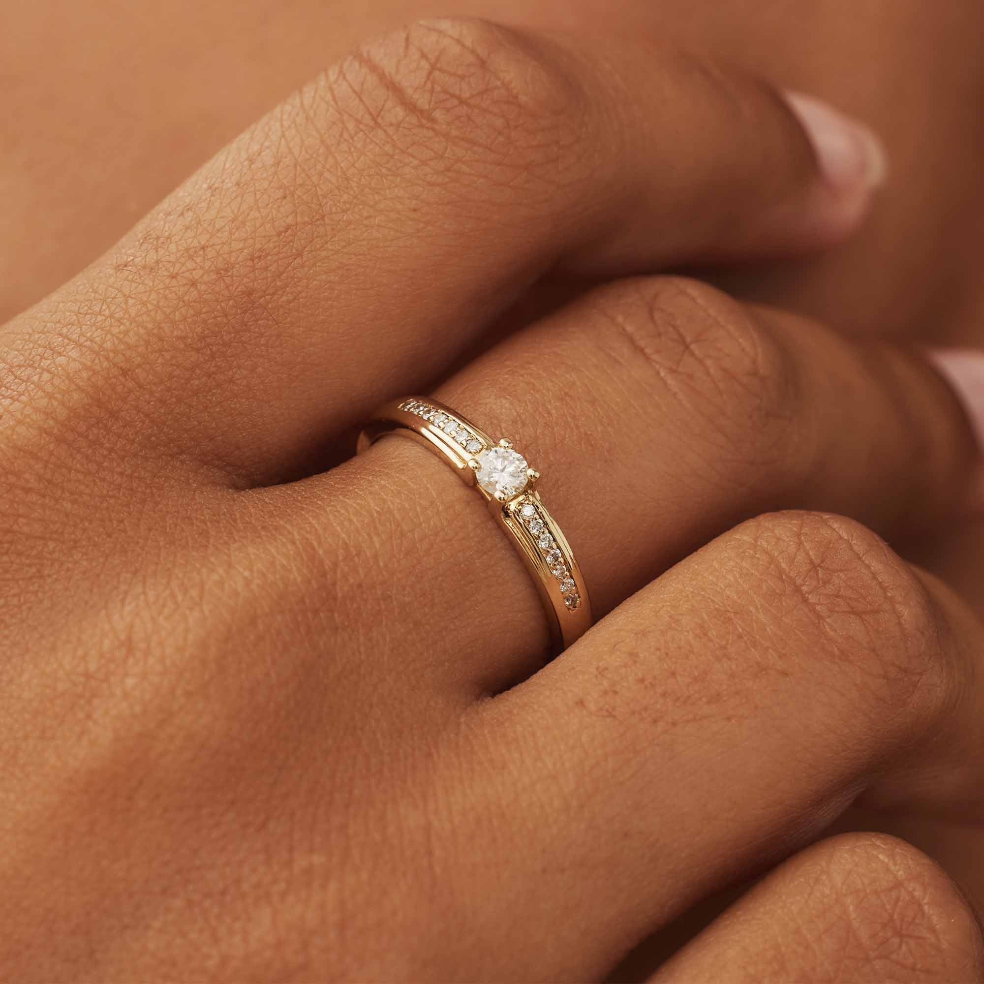 Isabel Bernard De la Paix Madeline 14 Carat Gold Ring | diamond 0.20 ct | IBD330016-48