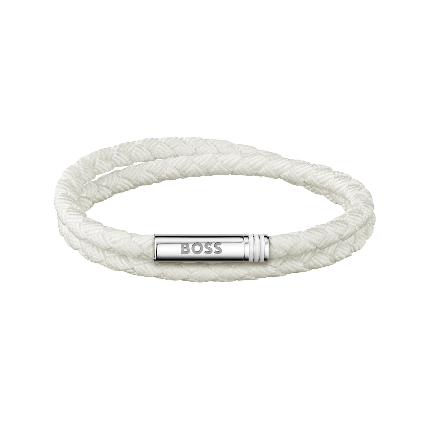 Hugo Boss Synthetic Fiber White Men's Braided bracelet HBJ1580798