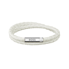 Hugo Boss Synthetic Fiber White Men's Braided bracelet HBJ1580798