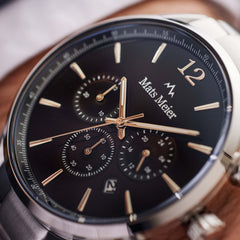 Mats Meier Grand Cornier Chrono Black/Silver Coloured Watch MM00110
