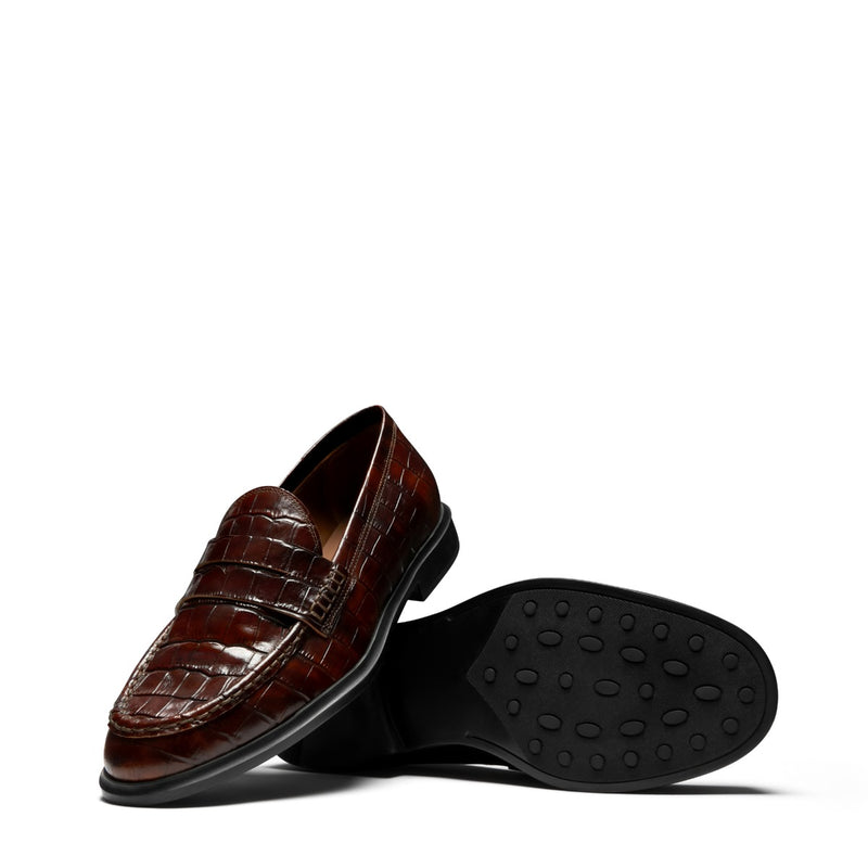 Isabel Bernard Vendôme Blandine croco brown calfskin leather loafers IB51015-230-37-zoom-