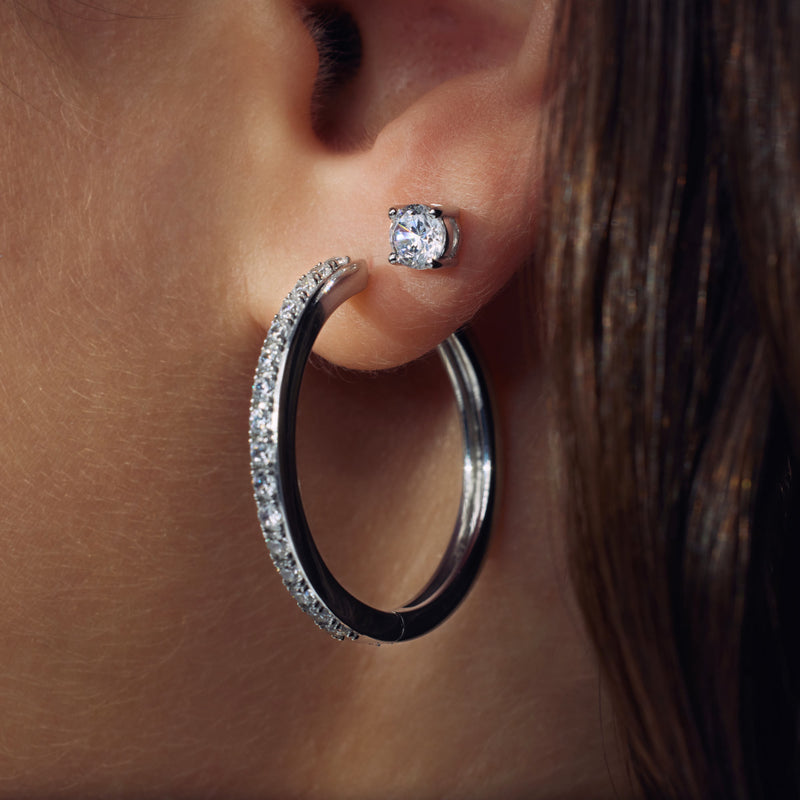 Parte Di Me Santa Maria della Base 925 sterling Silver Hoop Earrings PDM36075-zoom-