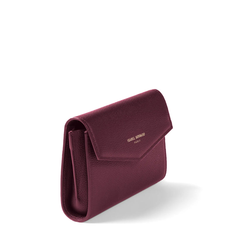 Isabel Bernard Honoré Lina Bordeaux Red Clutch With Detachable Shoulder Chain IB21135-052-zoom-