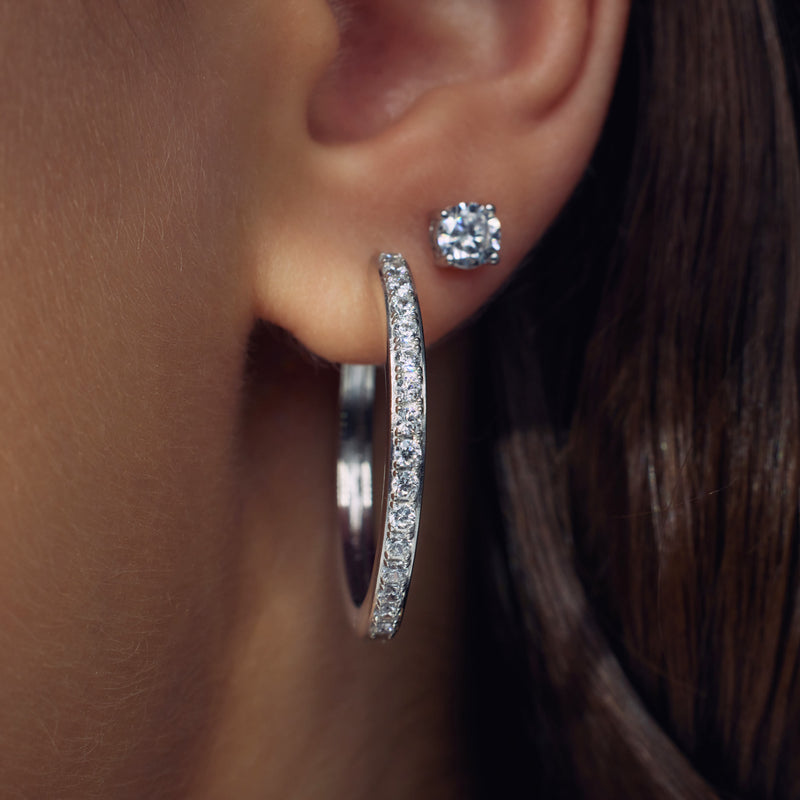Parte Di Me Santa Maria della Base 925 sterling Silver Hoop Earrings PDM36075-zoom-