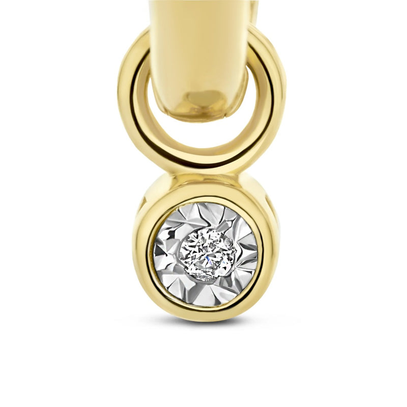 Isabel Bernard De La Paix Inaya 14 Carat Golden Hoop Earrings | diamond 0.02 ct | IBD360022-zoom-