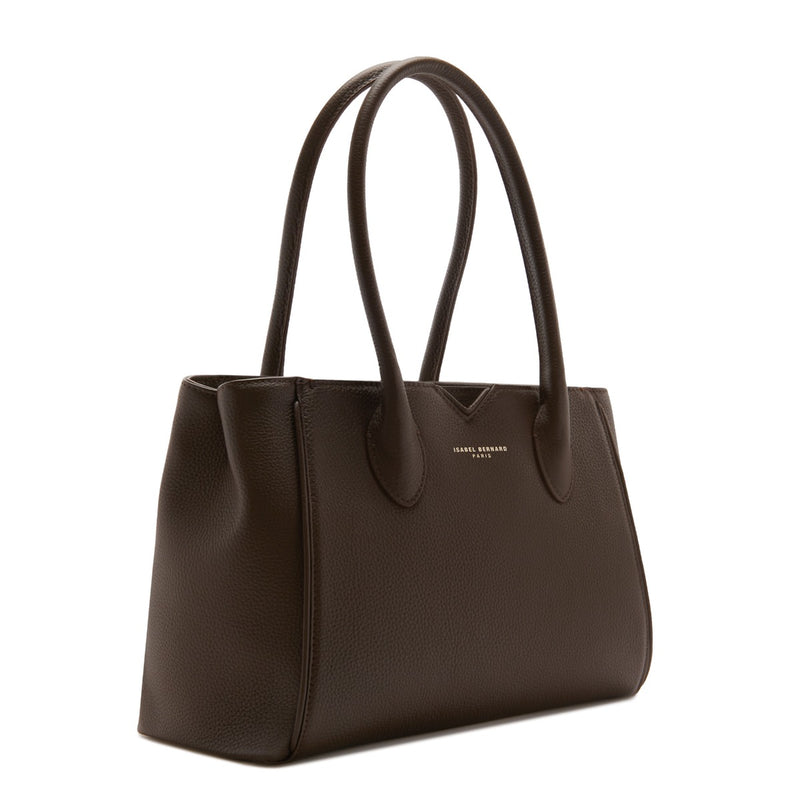 Isabel Bernard Honoré Cloe Midi brown calfskin leather handbag IB25082-031-zoom-
