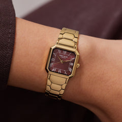 Parte di Me Orologio Square ladies watch gold coloured and dark brown PDM09031
