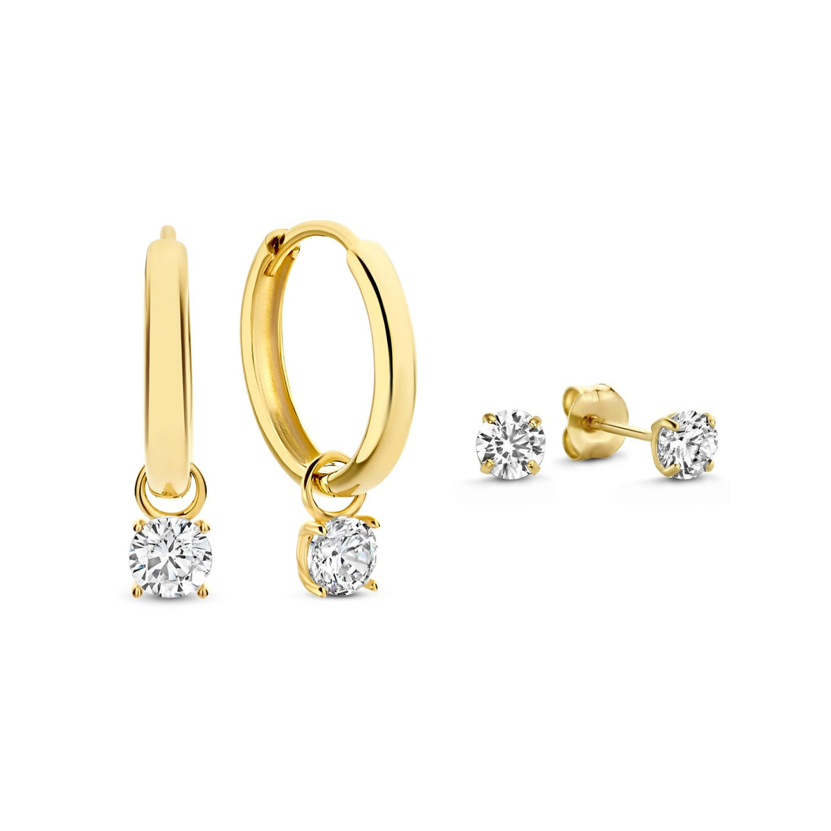 Isabel Bernard Cadeau d'Isabel 14 Carat Golden Earrings set IB90079