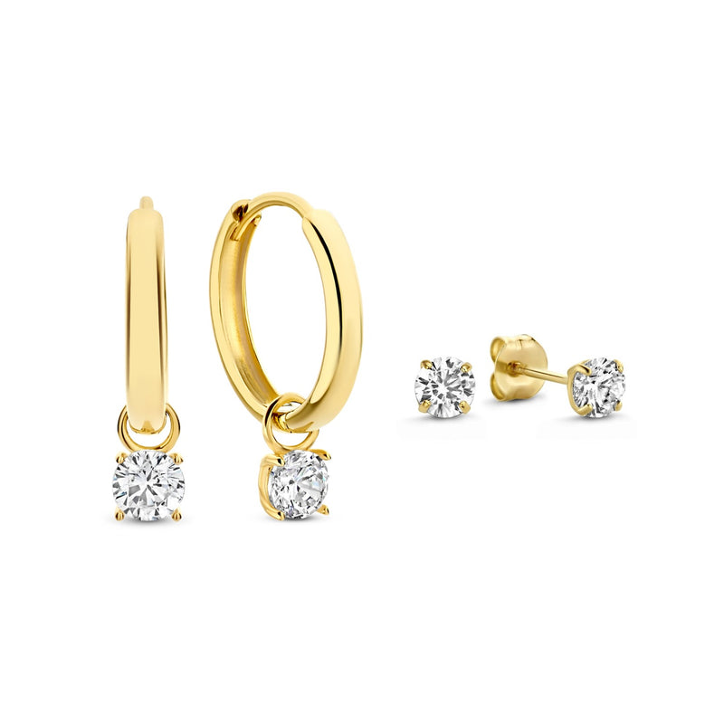 Isabel Bernard Cadeau d'Isabel 14 Carat Golden Earrings set IB90079-zoom-