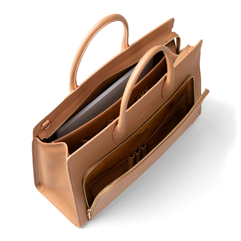 Isabel Bernard Honoré Nadine Camel Calfskin Handbag IB25053-zoom-