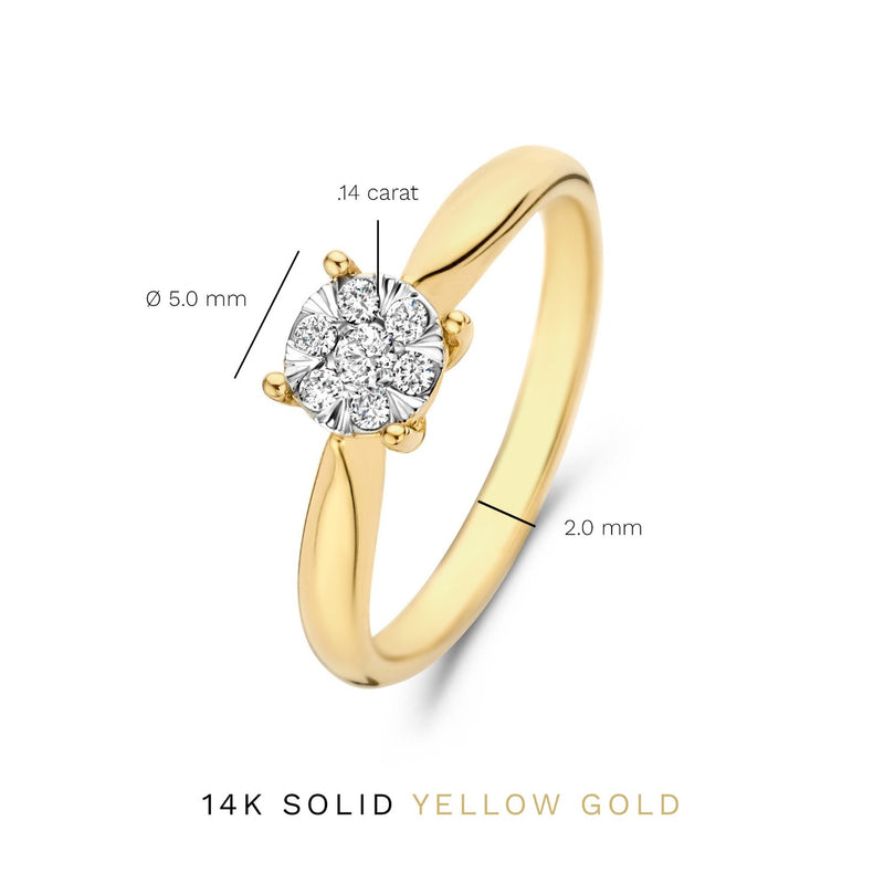 Isabel Bernard De la Paix Hanaé 14 Carat Gold Ring | diamond 0.14 ct | IBD330008-60-zoom-