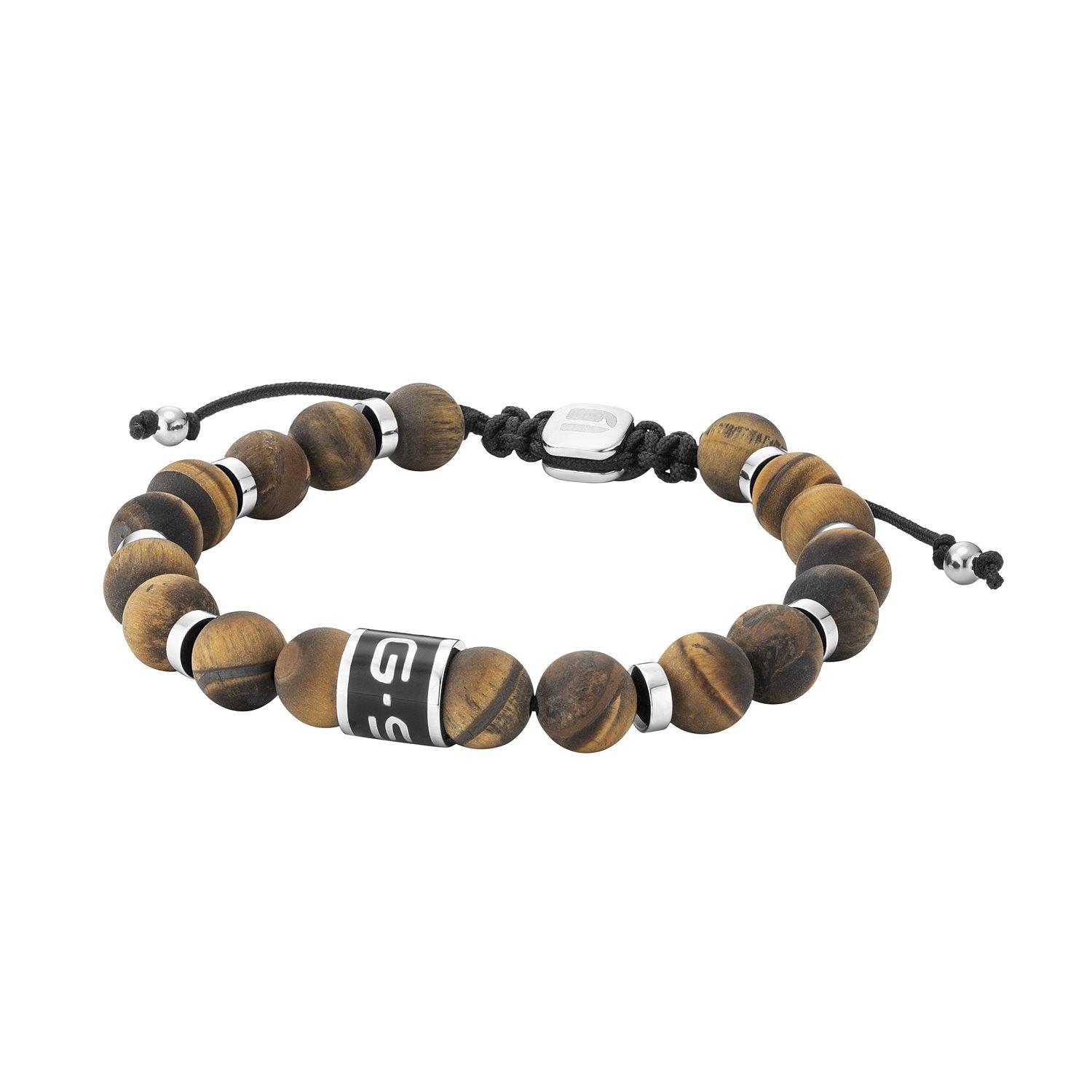 G-STAR ElNode Silver-Tone Brown Bracelet GSJ.111.02