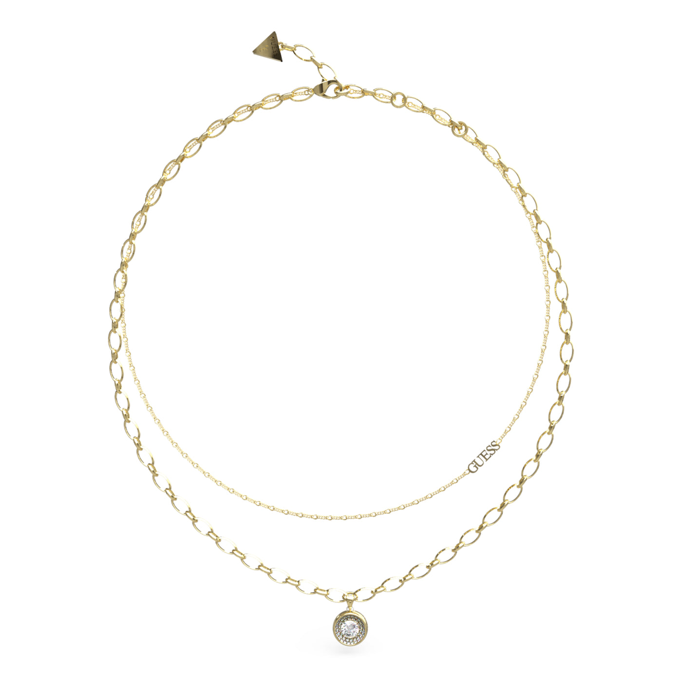 GUESS Unique Solitaire Gold Necklace JUBN03395JWYGT-U