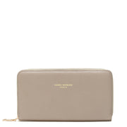 Isabel Bernard Honoré Léa Taupe Calfskin Zip Wallet IB23017